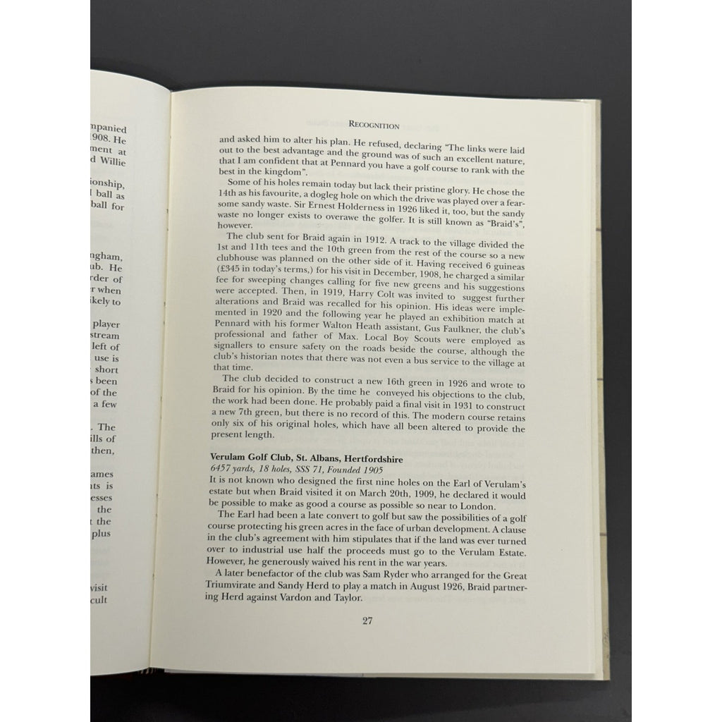 The Golf Courses of James Braid by John F. Moreton - Limited Edition #411/525 - Signed Copy