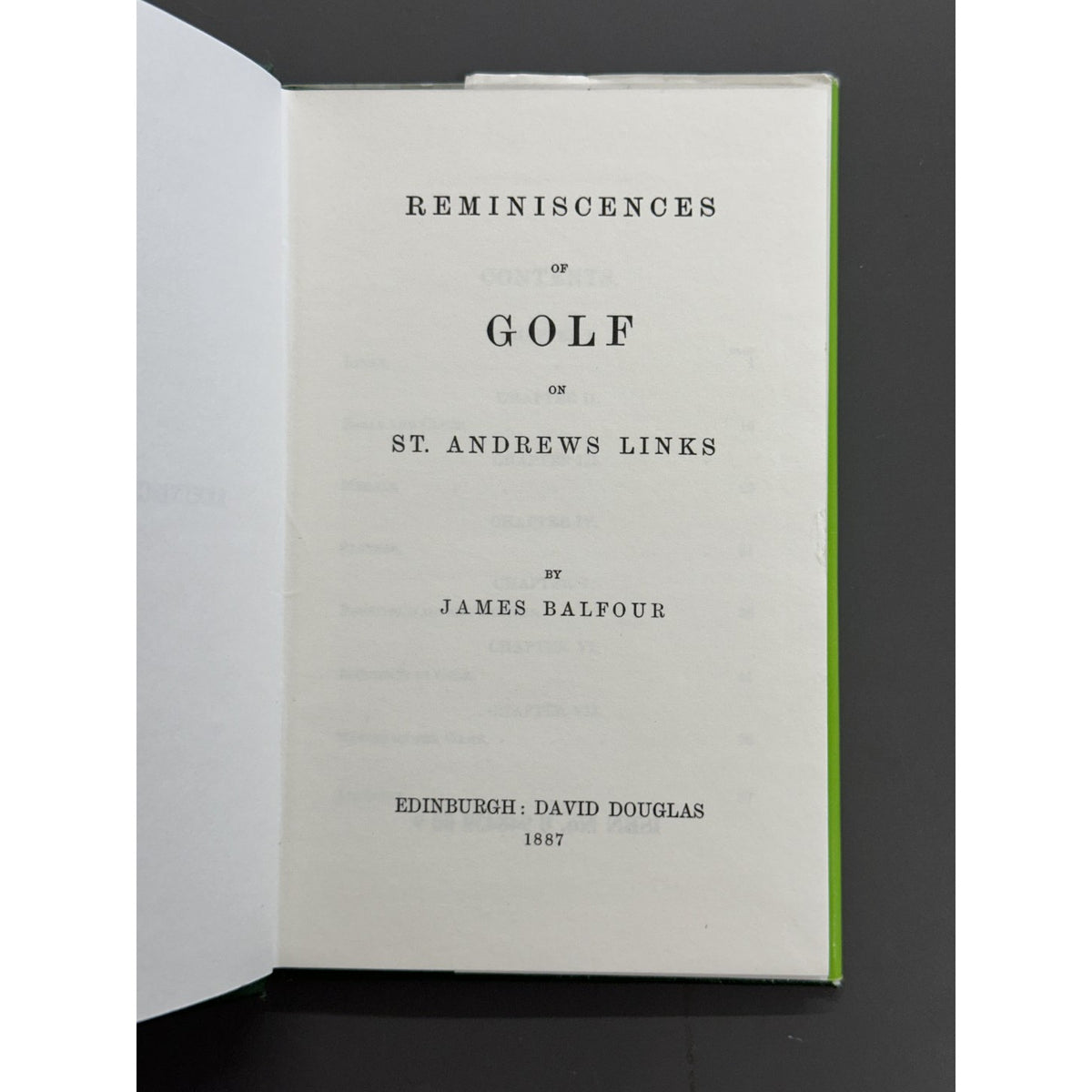 Reminiscences of Golf on St. Andrews Links (1887) by James Balfour