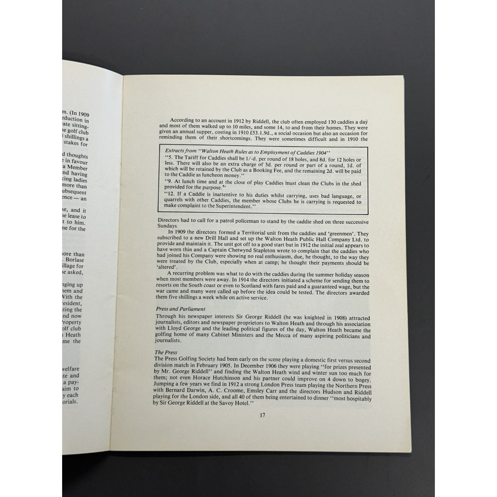 Walton Heath Golf Club - The Story of The First Seventyfive Years by Cyril Hewertson O.B.E.