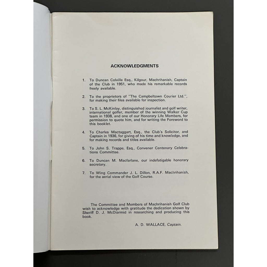 1876-1976 100 Years of Golf at Machrihanish by D.J. McDiarmid