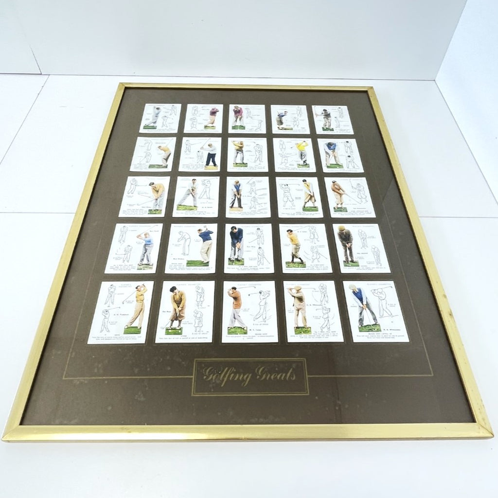 Framed full set of 25 - John Player & Sons 1939 "Golf" (Large) cigarette card set