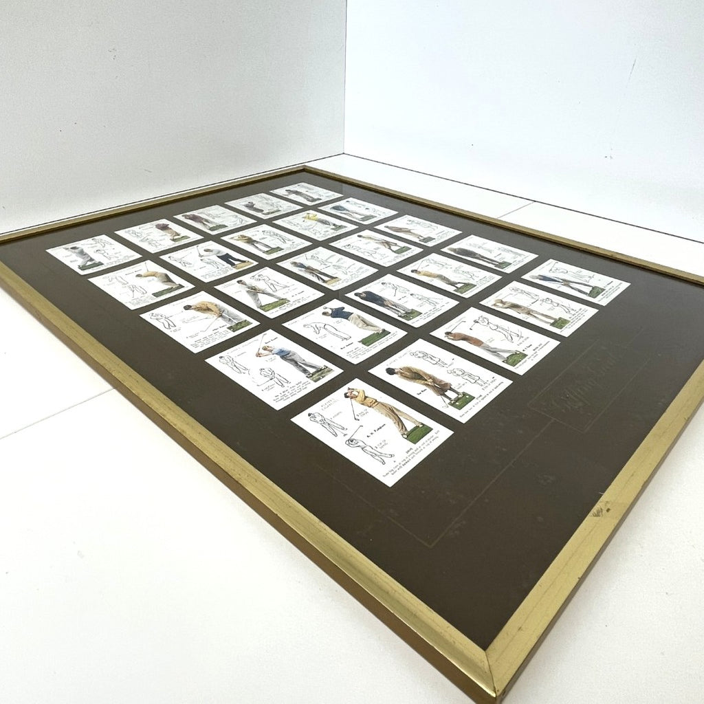 Framed full set of 25 - John Player & Sons 1939 "Golf" (Large) cigarette card set