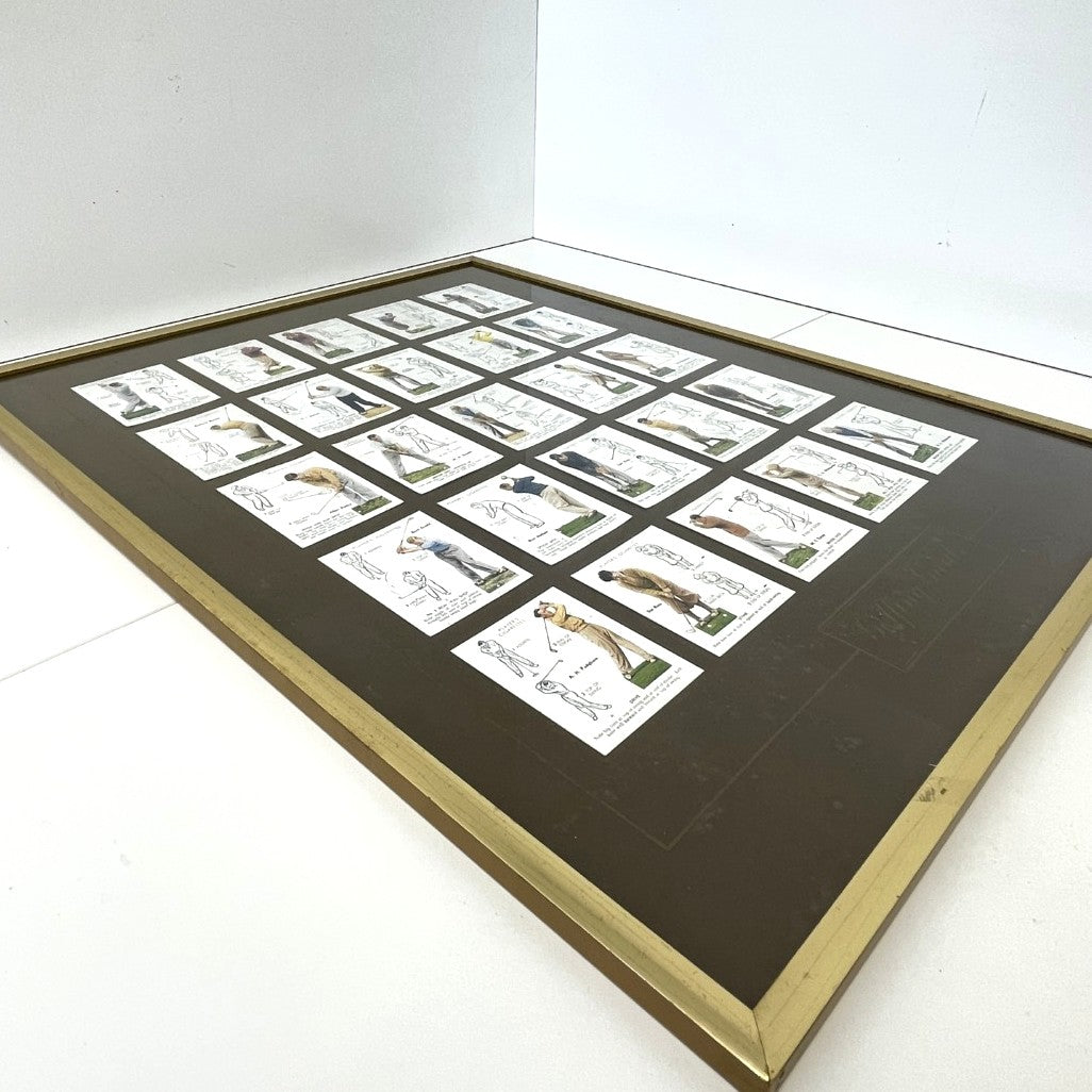 Framed full set of 25 - John Player & Sons 1939 "Golf" (Large) cigarette card set