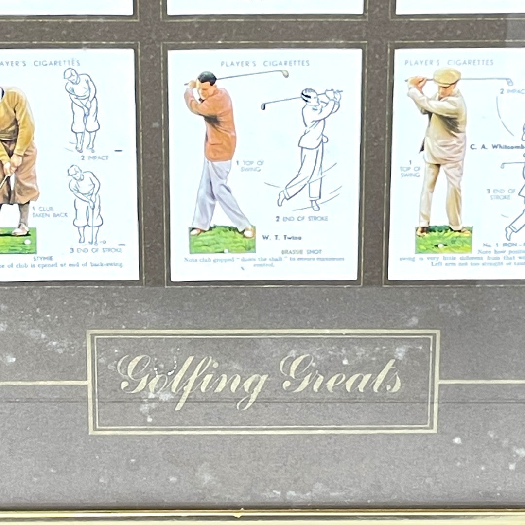 Framed full set of 25 - John Player & Sons 1939 "Golf" (Large) cigarette card set