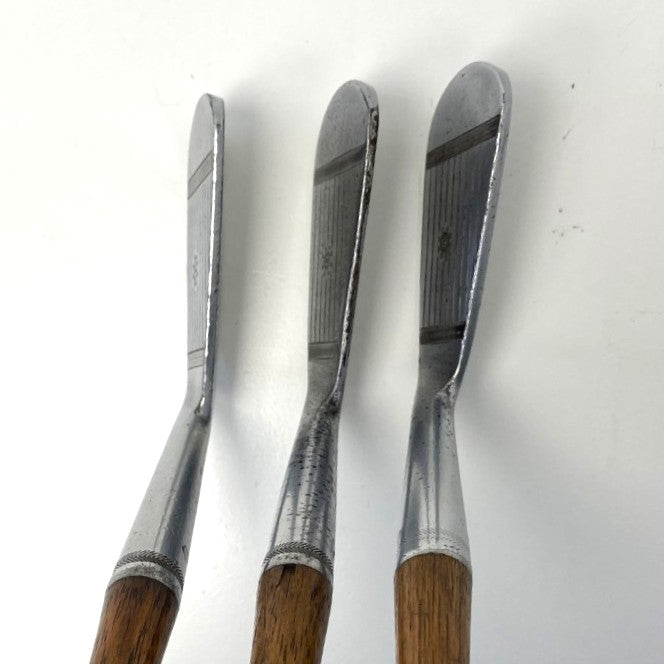 VERY RARE - Full Matching Set - 1920's A.G. Spalding & Bros - KRI-FLITE Sweet Spot Hickory Irons