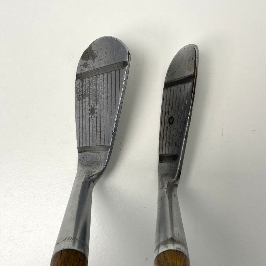 VERY RARE - Full Matching Set - 1920's A.G. Spalding & Bros - KRI-FLITE Sweet Spot Hickory Irons