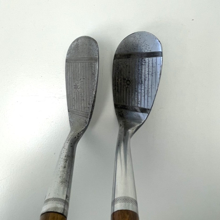 VERY RARE - Full Matching Set - 1920's A.G. Spalding & Bros - KRI-FLITE Sweet Spot Hickory Irons