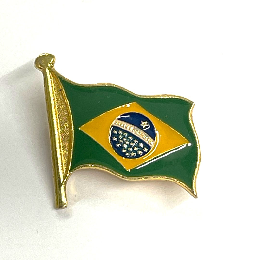 Brazil Flag Enamel Clasp Pin Badge