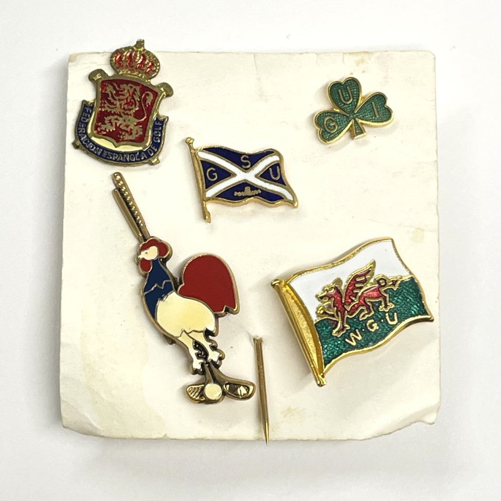 Collection of 5 European Golfing Unions Enamel Pin Badges