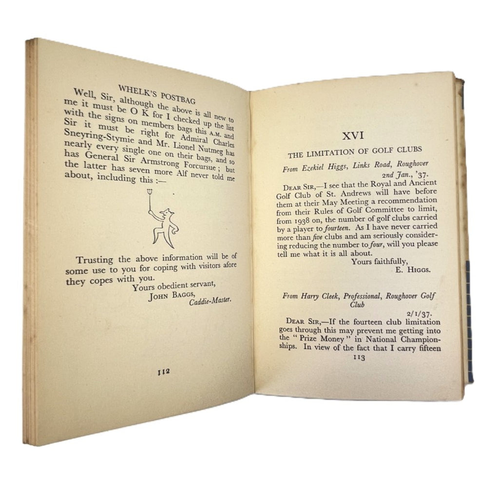 Whelk's Postbag "Still More Letters to the Secretary of a Golf Club" by George C. Nash - The Pelham Library Edition - 1941