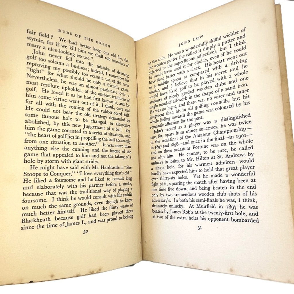 Rubs of the Green by Bernard Darwin - 1936 First Edition
