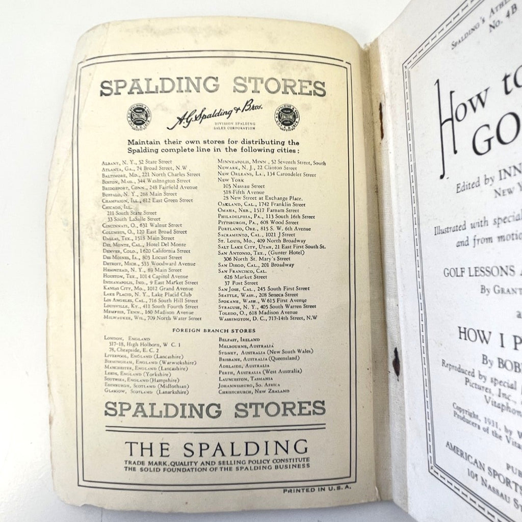 Spalding's Athletic Library Number 4B - How To Play Golf: "How I Play Golf" by Bobby Jones - 1935