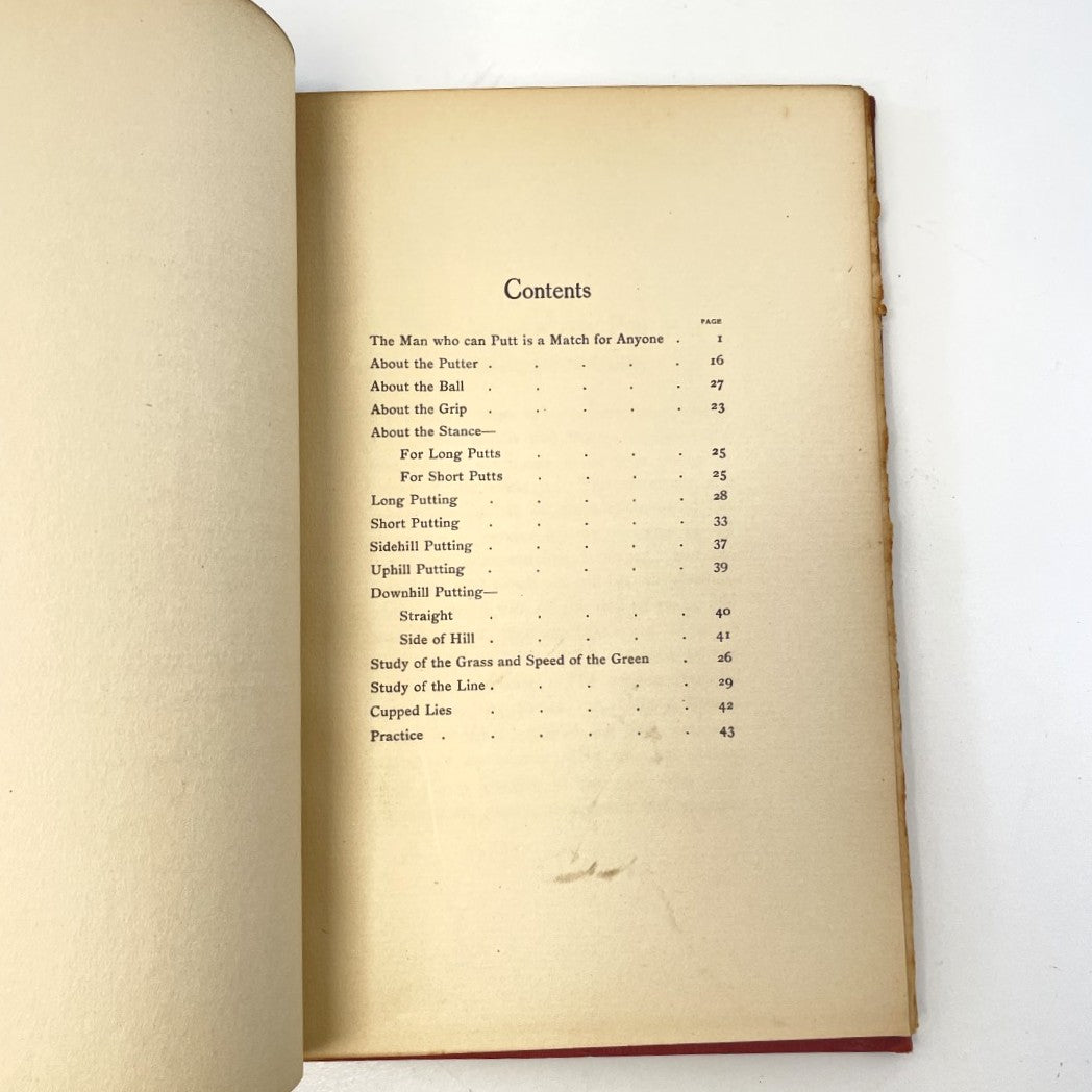 The Art of Putting by Willie Park - 1920 First Edition