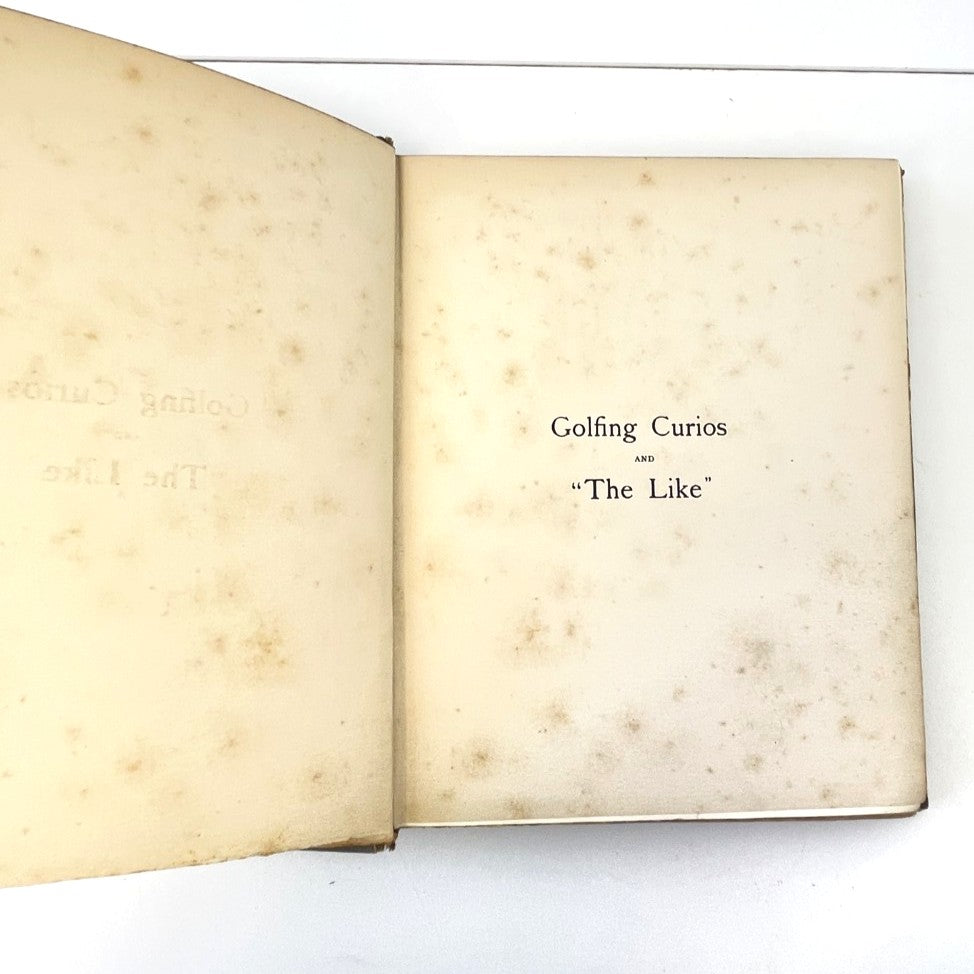 Golfing Curios and 'The Like' by Harry B. Wood - 1920 First Edition