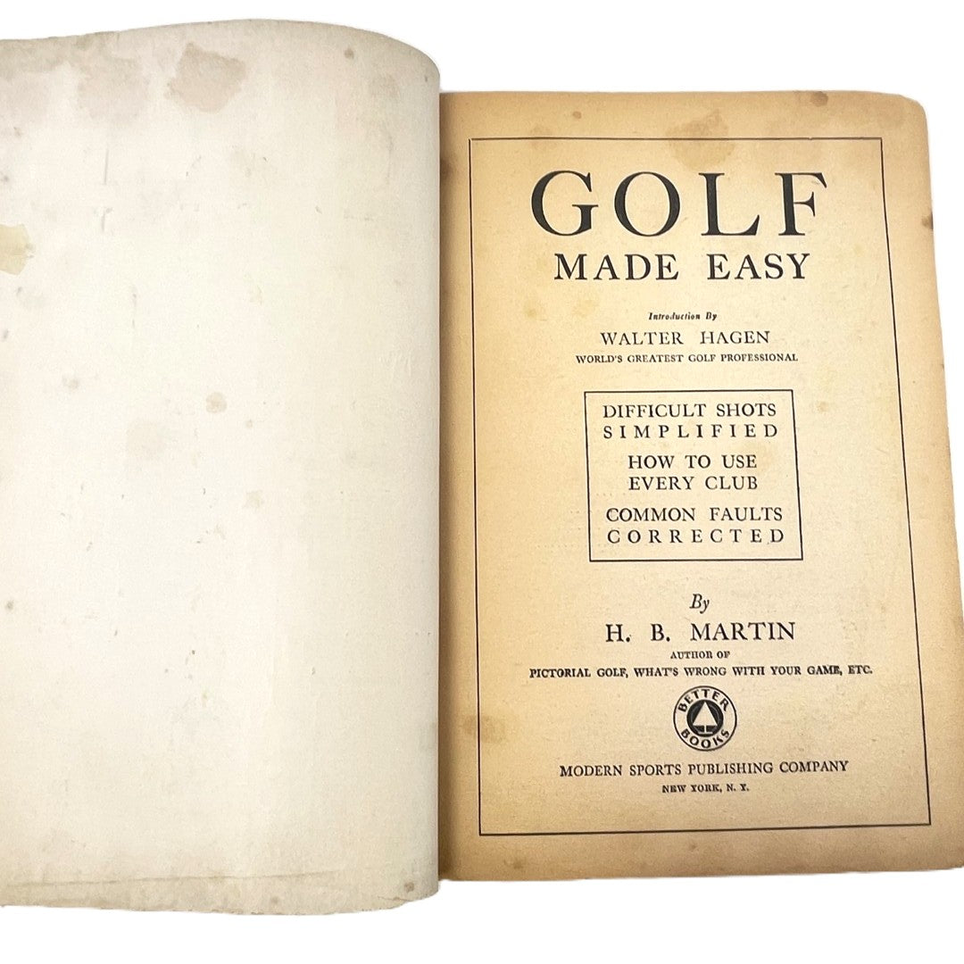 Golf Made Easy by H.B. Martin - 1932