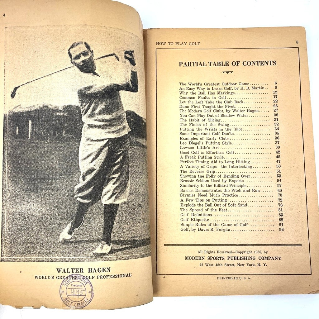How to Play Golf: An Easy Way to Learn by H.B. Martin - 1936