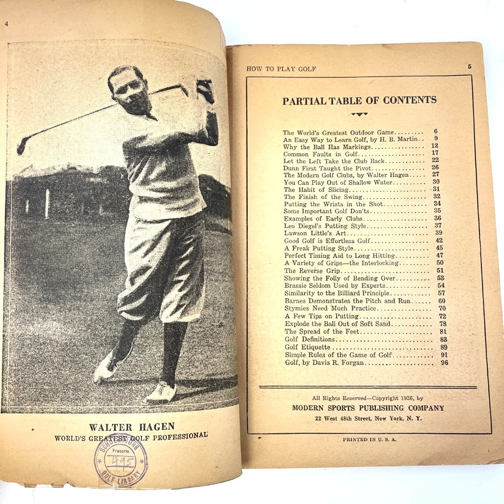 How to Play Golf: An Easy Way to Learn by H.B. Martin - 1936