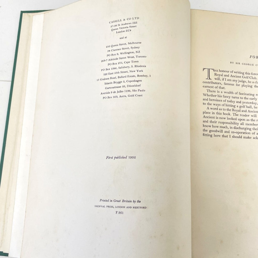 A History of Golf in Britain by Bernard Darwin, Henry Longhurst and Others - 1952 First Edition