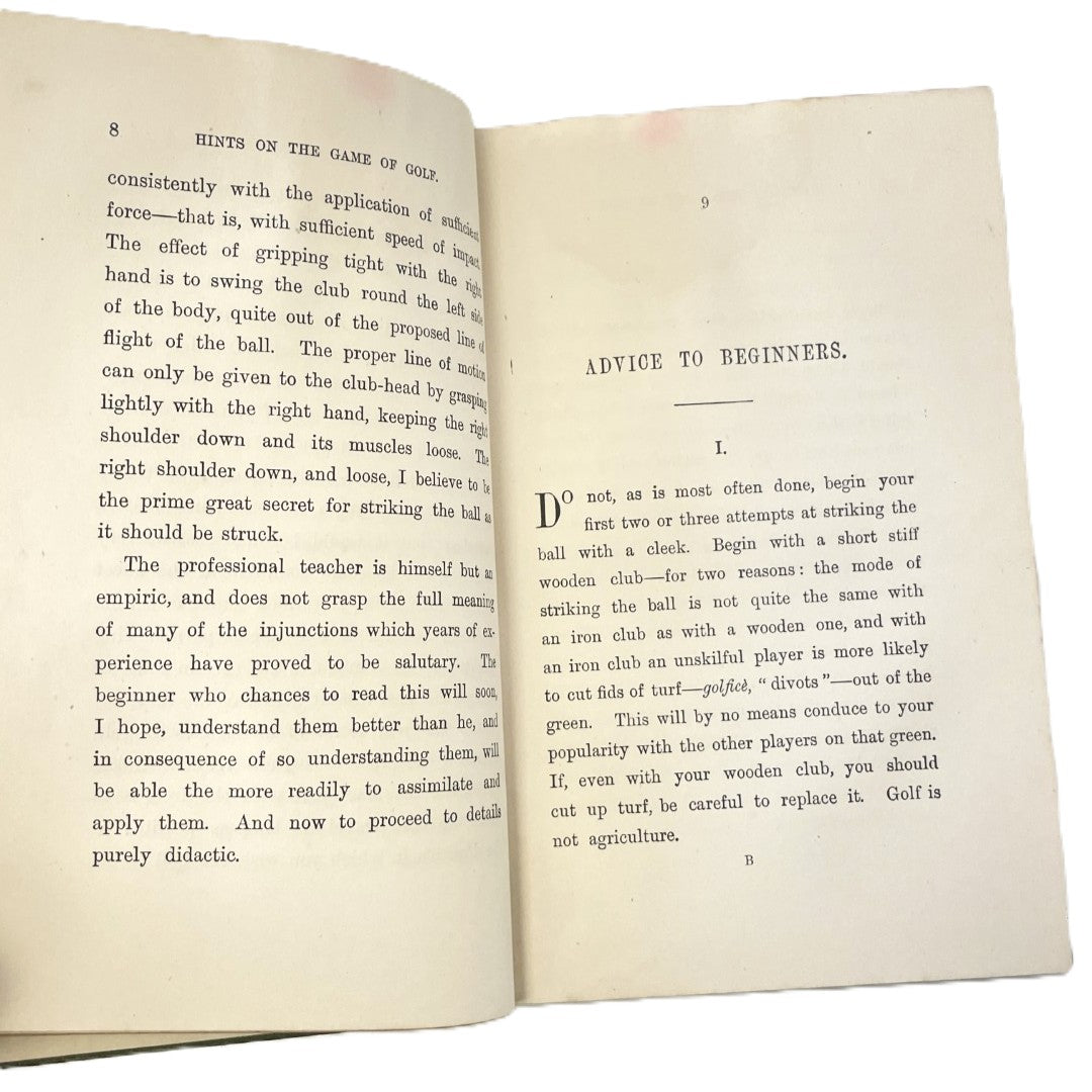 Hints on the Game of Golf by Horace Hutchinson - 1896