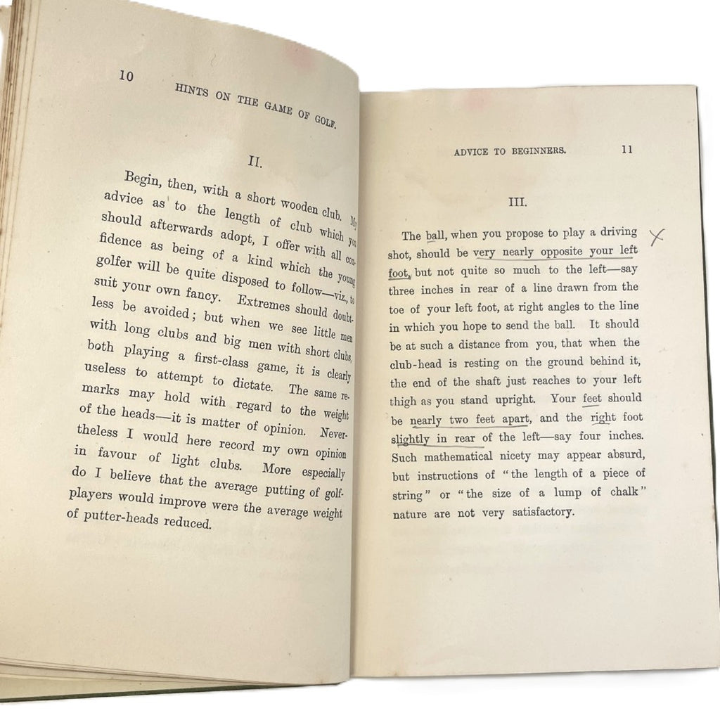 Hints on the Game of Golf by Horace Hutchinson - 1896