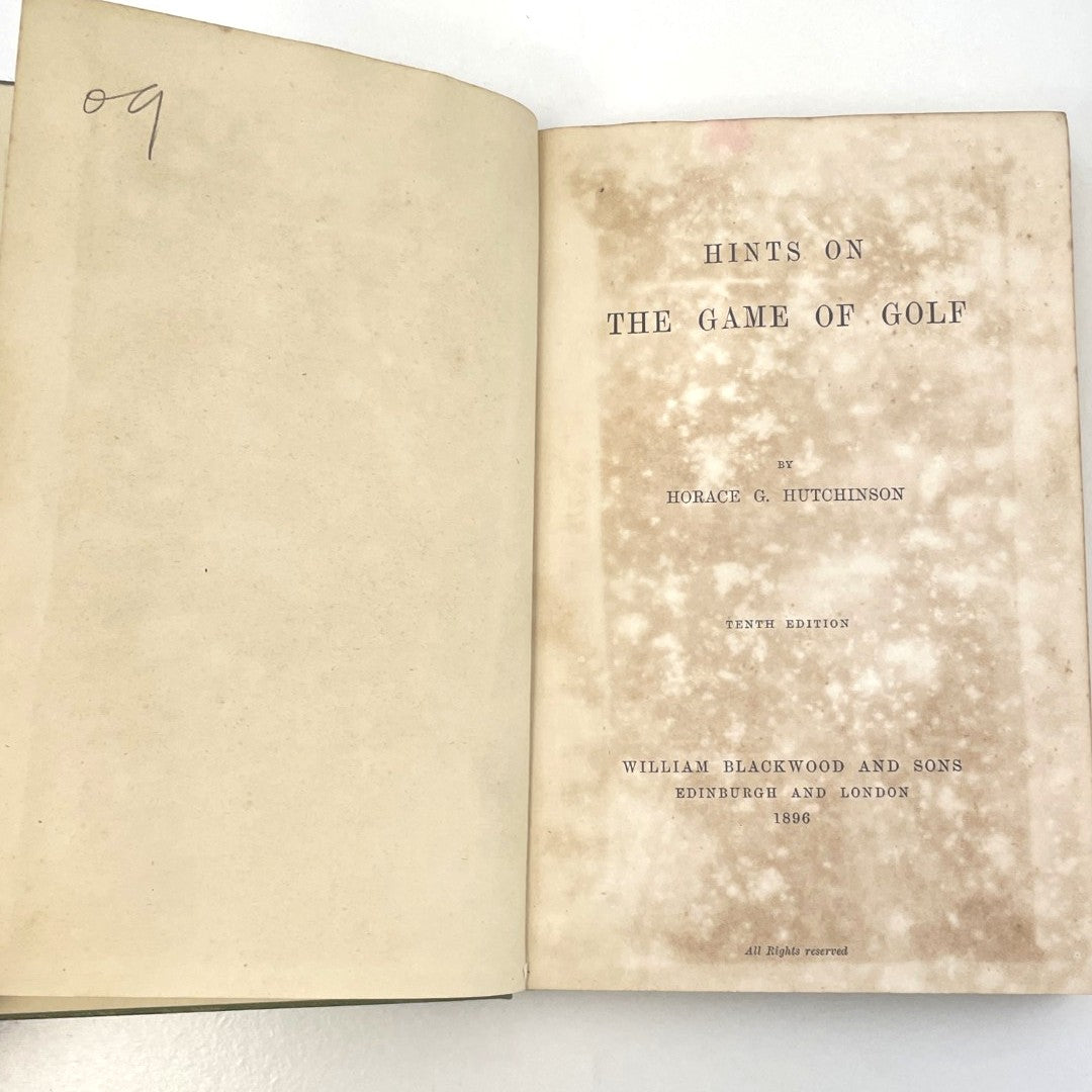 Hints on the Game of Golf by Horace Hutchinson - 1896