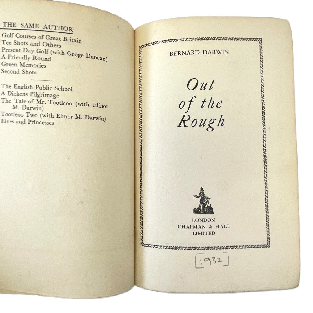 Out of the Rough by Bernard Darwin - 1932 First Edition