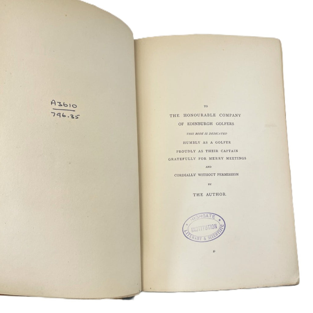 The Art of Golf by Sir W. G. Simpson, Bart. - 1892