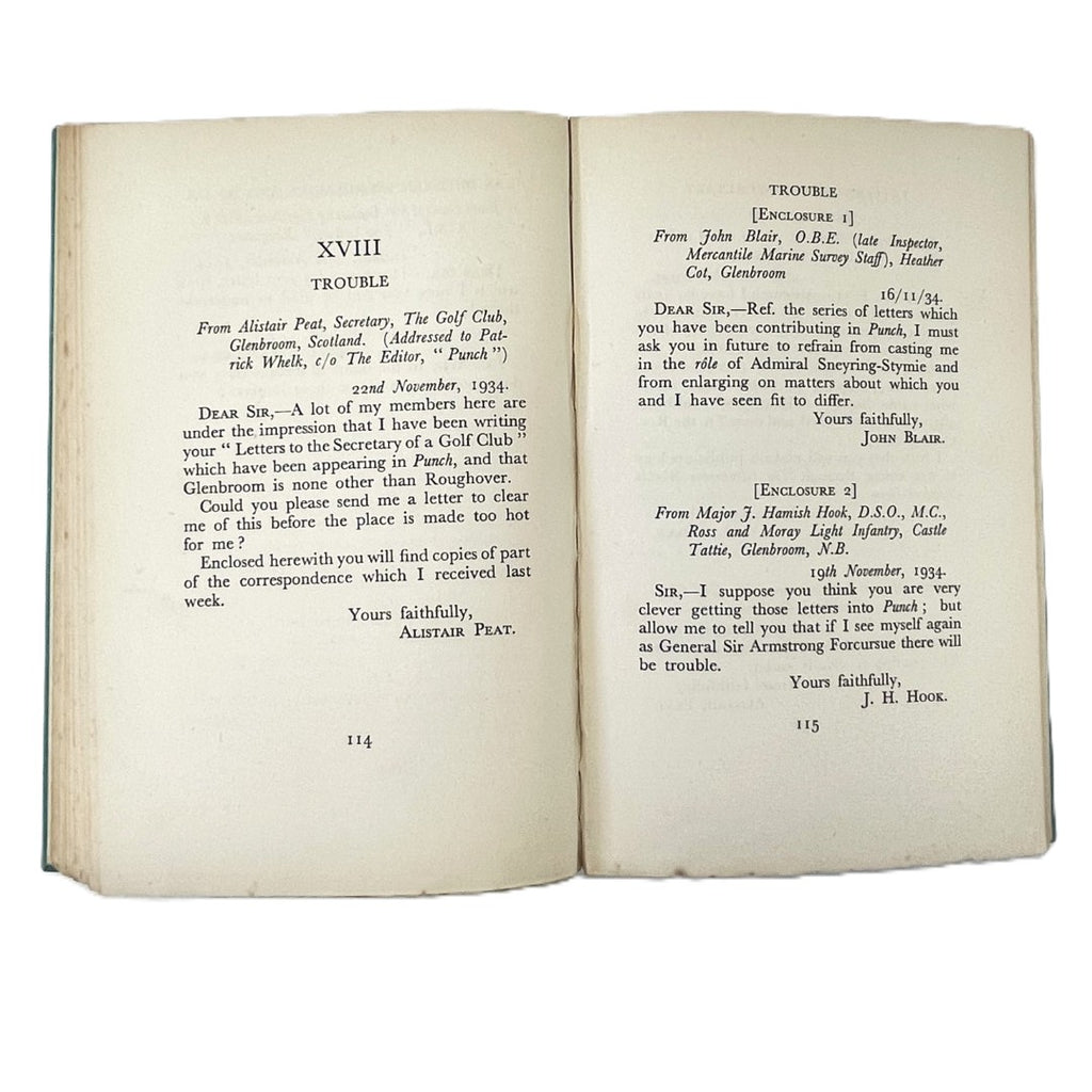 Letters to the Secretary of a Golf Club by G.C. Nash - 1935 First Edition