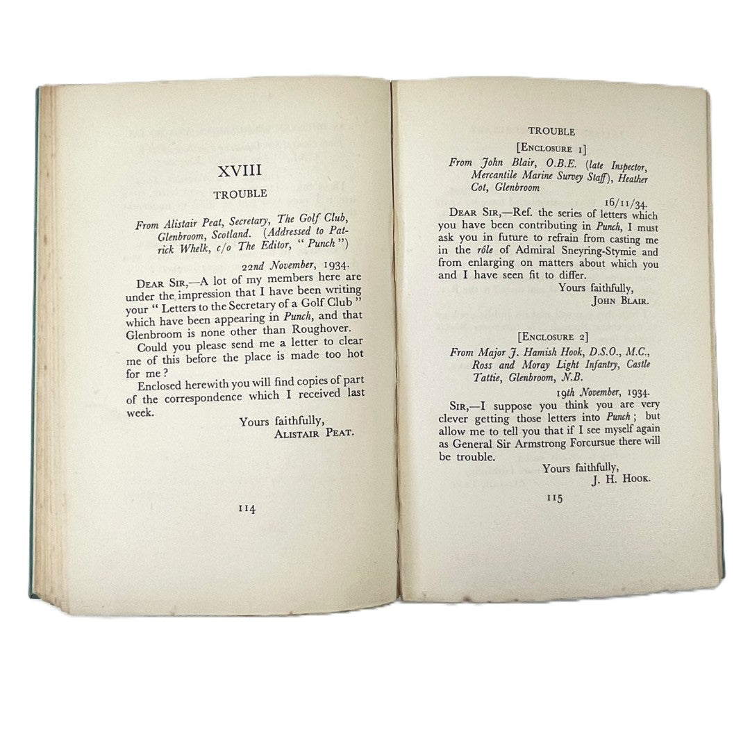 Letters to the Secretary of a Golf Club by G.C. Nash - 1935 First Edition