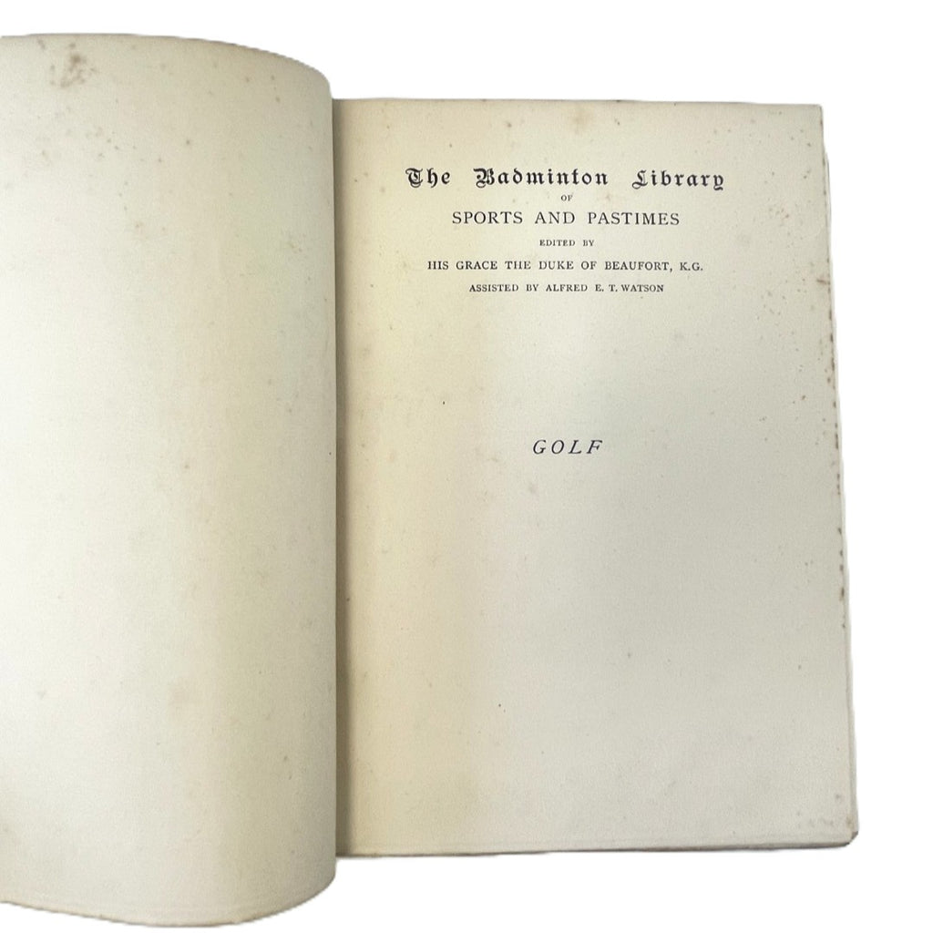 The Badminton Library: Golf by Horace G. Hutchinson - 1890 First Edition