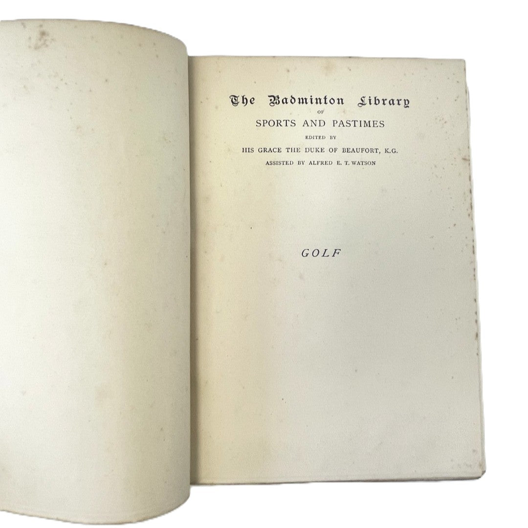 The Badminton Library: Golf by Horace G. Hutchinson - 1890 First Edition