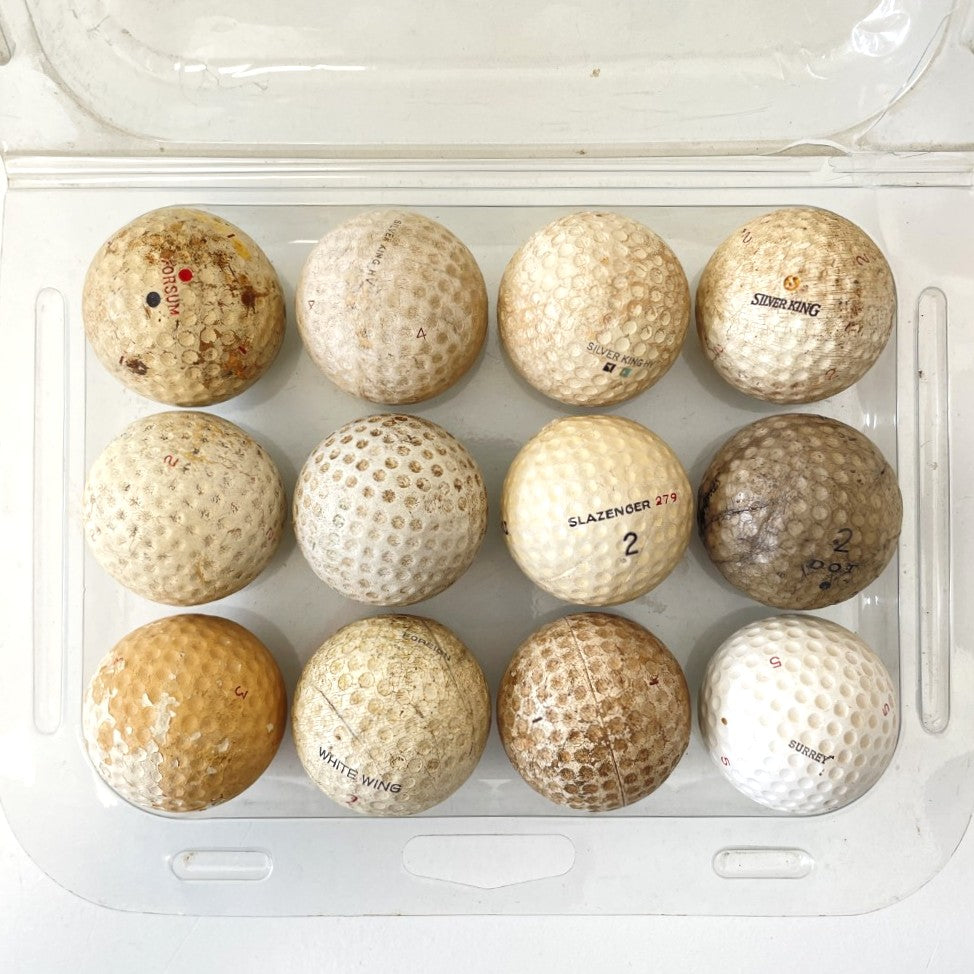 Collection of 12 Antique Golf Balls - c1920-1950