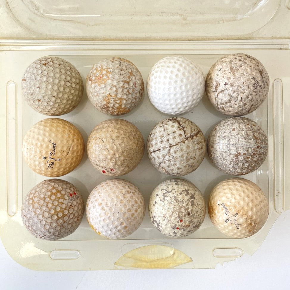 Collection of 12 Antique Golf Balls - c.1920-1970