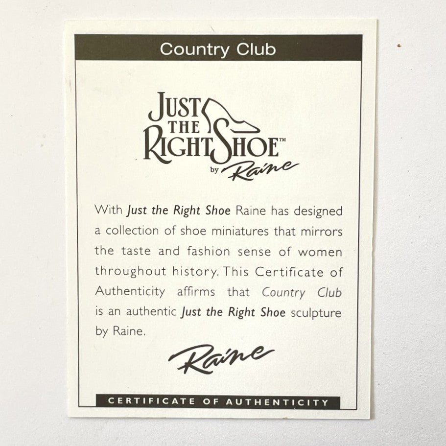 "Just The Right Shoe" by Raine - Step into Action - Country Club - 2004 - Miniature Golf Shoe