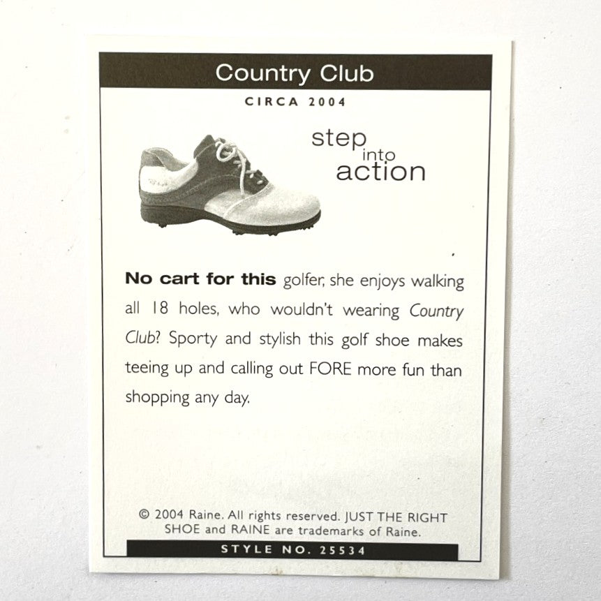 "Just The Right Shoe" by Raine - Step into Action - Country Club - 2004 - Miniature Golf Shoe