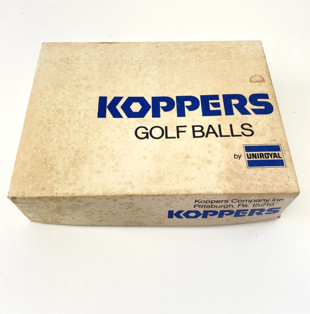 Vintage Box of One Dozen Koppers Golf Balls by Uniroyal - Unused