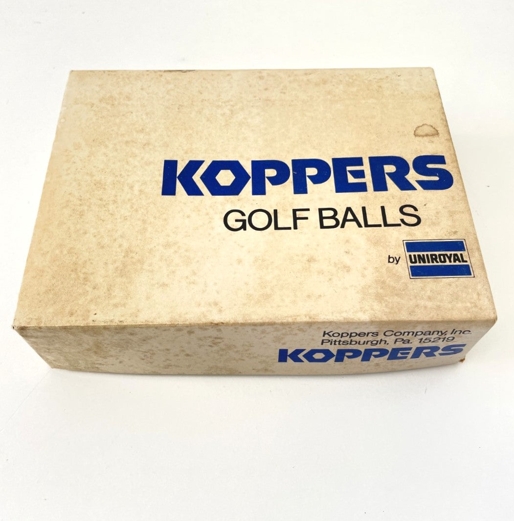 Vintage Box of One Dozen Koppers Golf Balls by Uniroyal - Unused