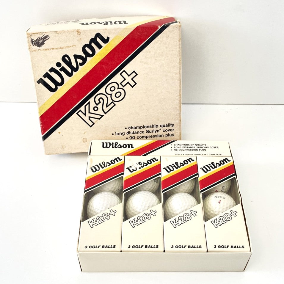 Vintage Box of One Dozen Wilson K-28+ Golf Balls - Unused