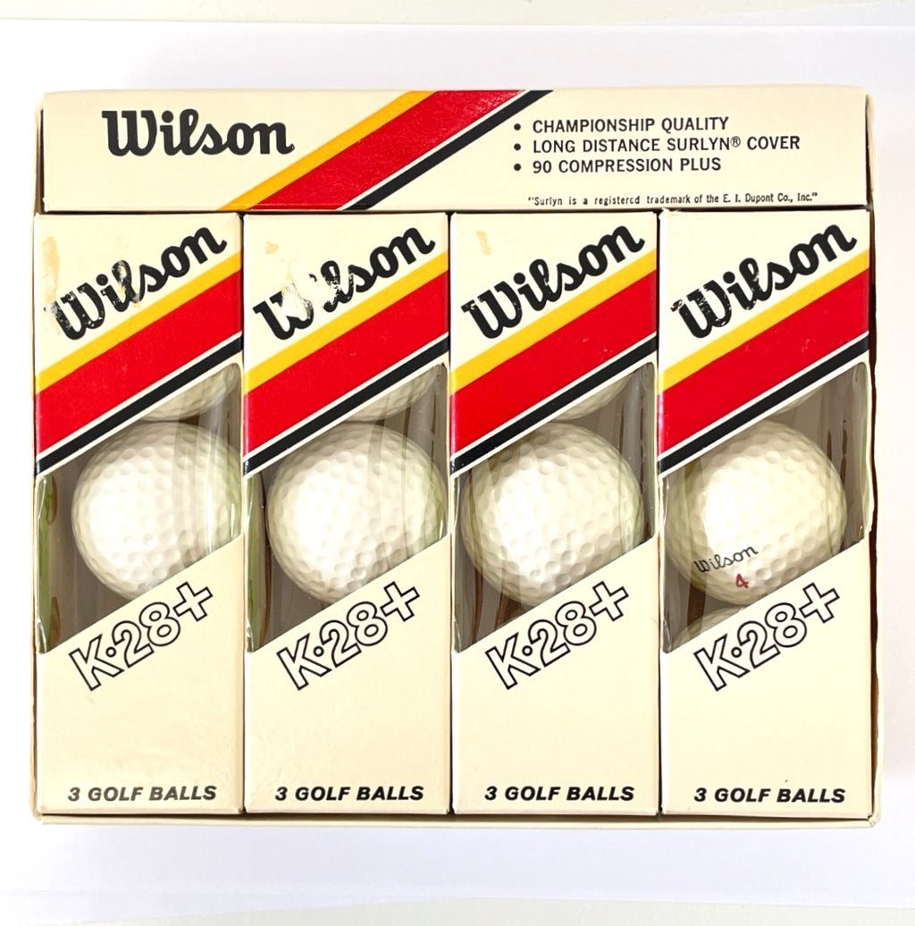Vintage Box of One Dozen Wilson K-28+ Golf Balls - Unused