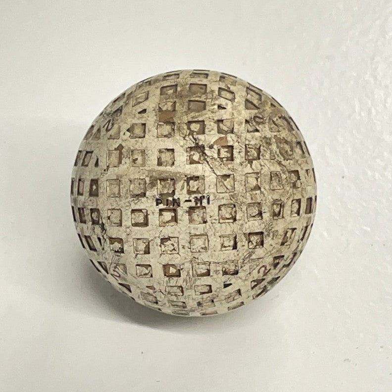 Vintage "Pin-Hi" No.2 made in Scotland Square Mesh Golf Ball - c1920