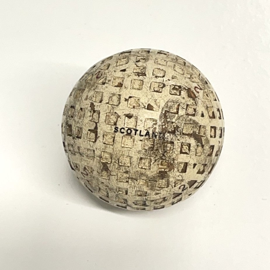 Vintage "Pin-Hi" No.2 made in Scotland Square Mesh Golf Ball - c1920