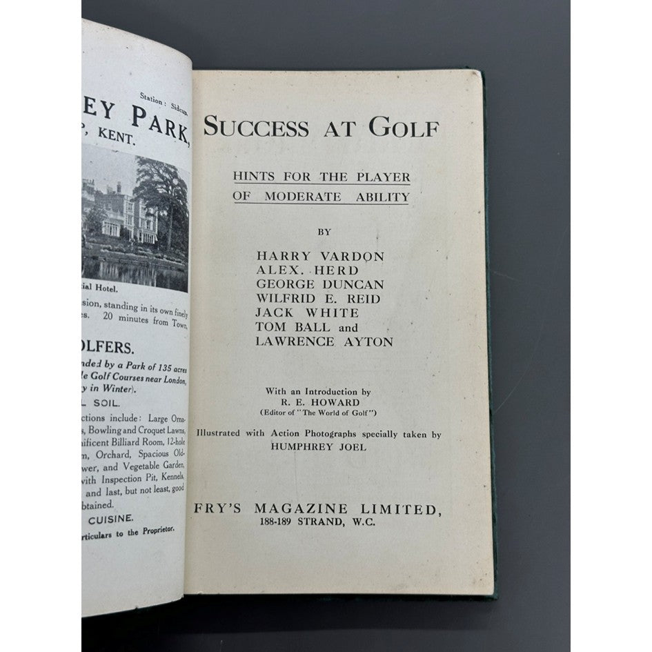 Success At Golf by Harry Vardon Et. Al - 1914 1st Edition