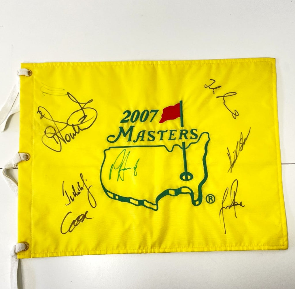 2007 Masters Tournament Pin Flag Signed by Multiple Players