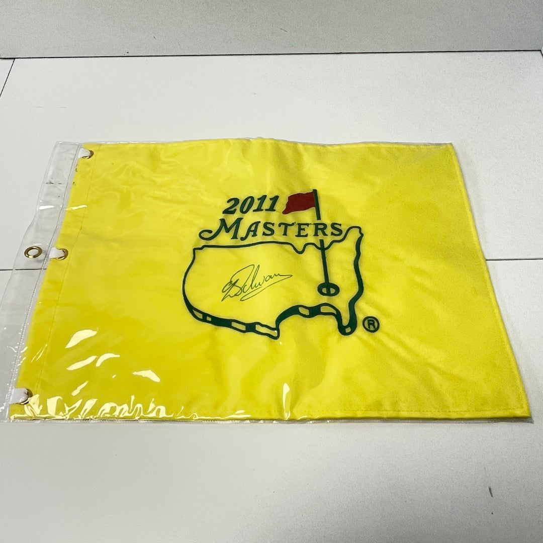 2011 Masters Tournament Pin Flag Signed by Winner Charl Schwartzel