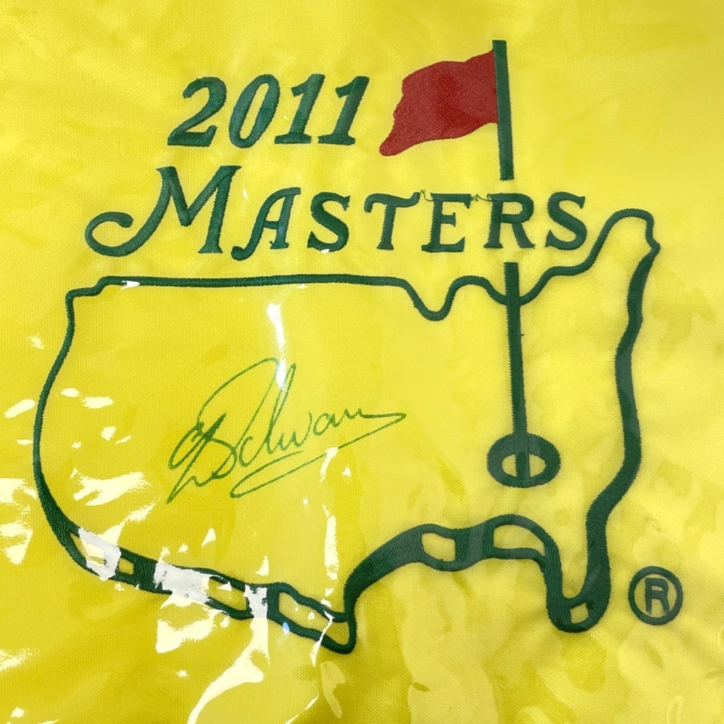 2011 Masters Tournament Pin Flag Signed by Winner Charl Schwartzel