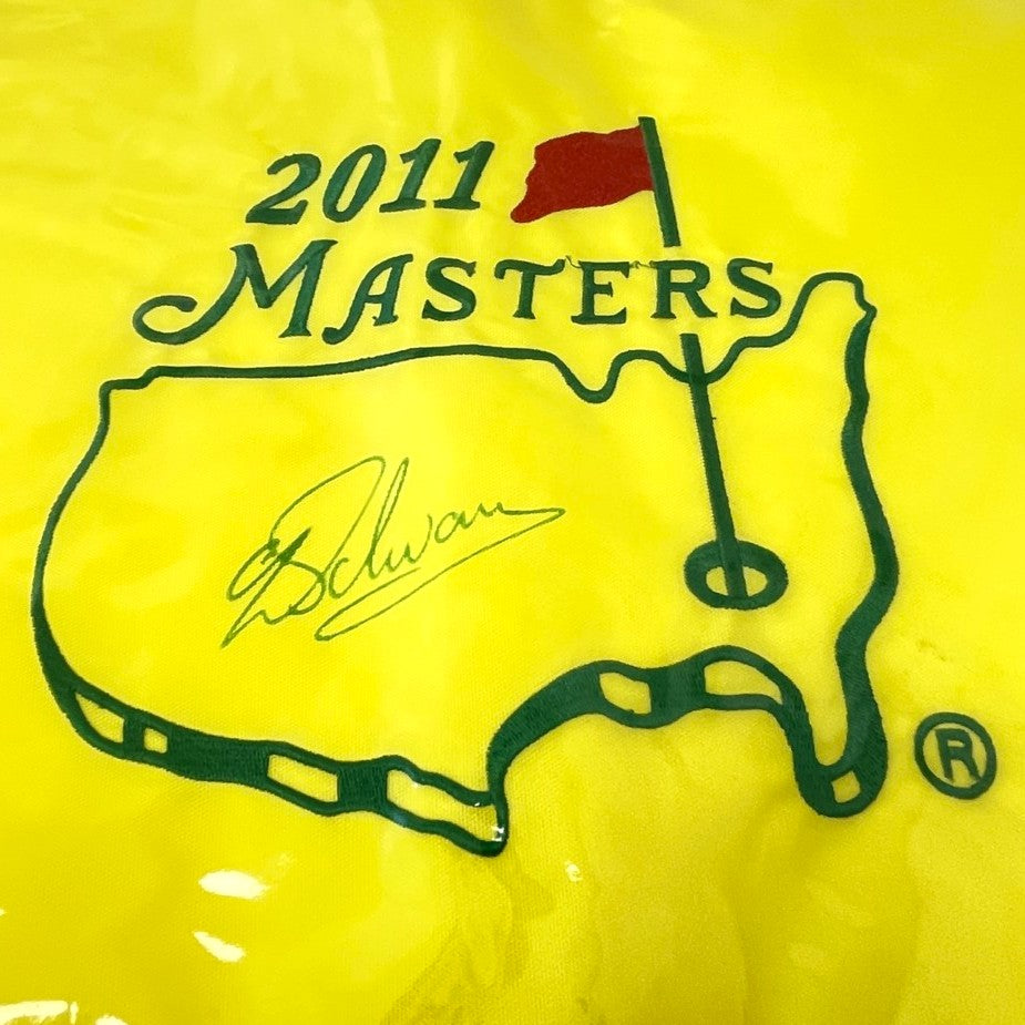 2011 Masters Tournament Pin Flag Signed by Winner Charl Schwartzel