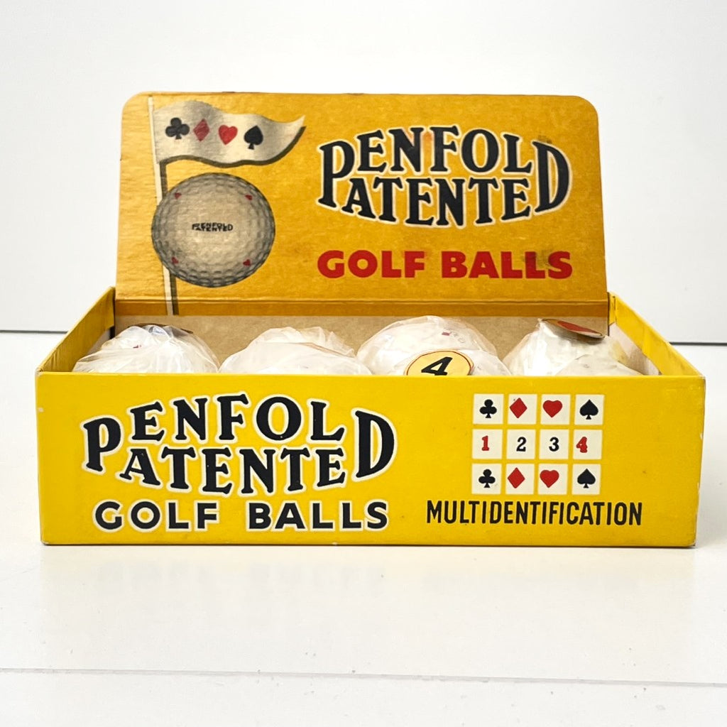 Box of 8 Vintage Penfold Patented Golf Balls c.1950