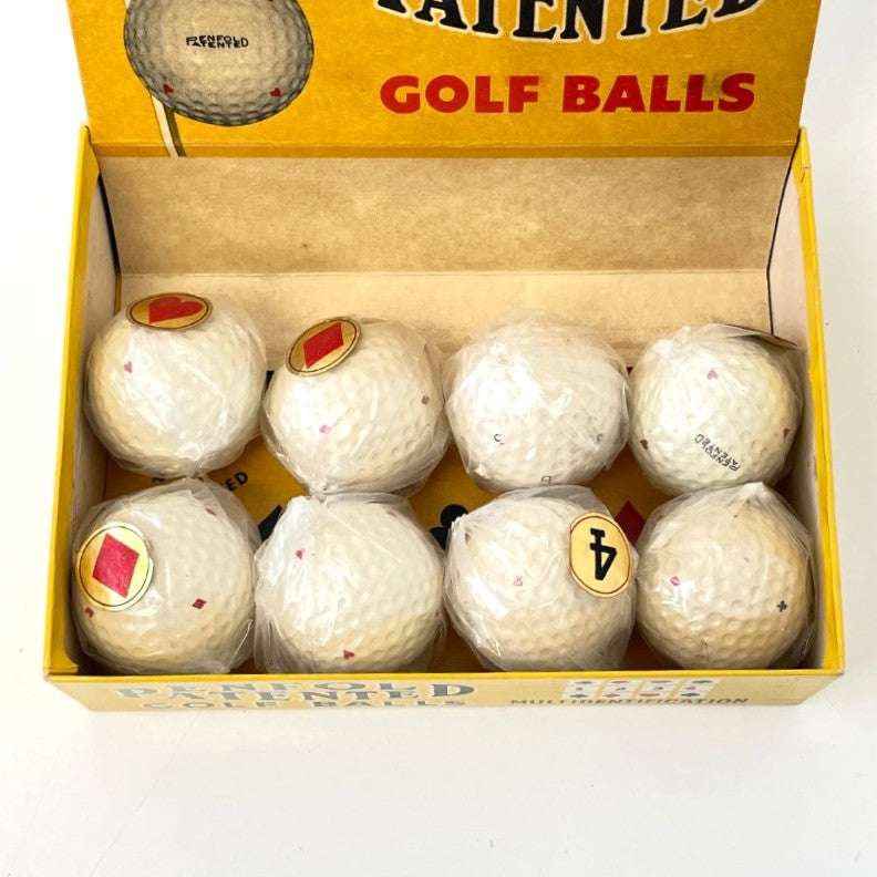 Box of 8 Vintage Penfold Patented Golf Balls c.1950