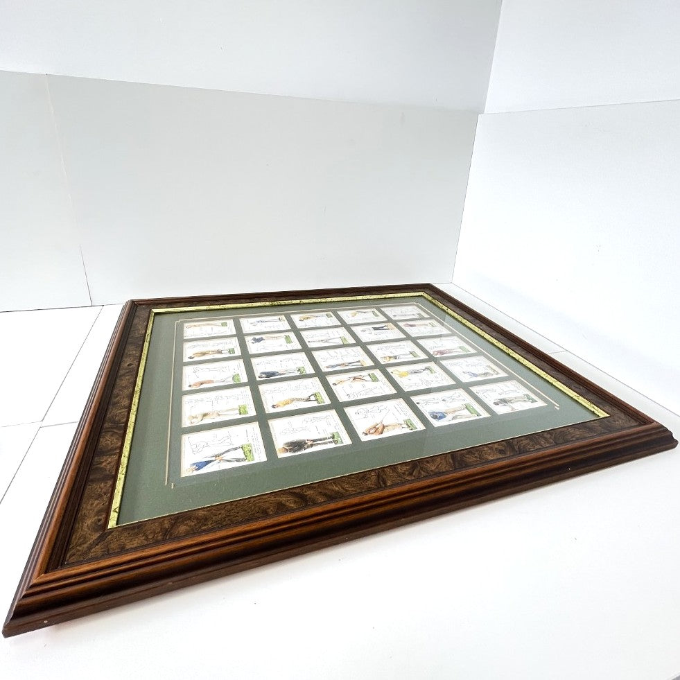 Framed Full Set of 25 1939 John Player & Sons Cigarette Cards - "GOLF"
