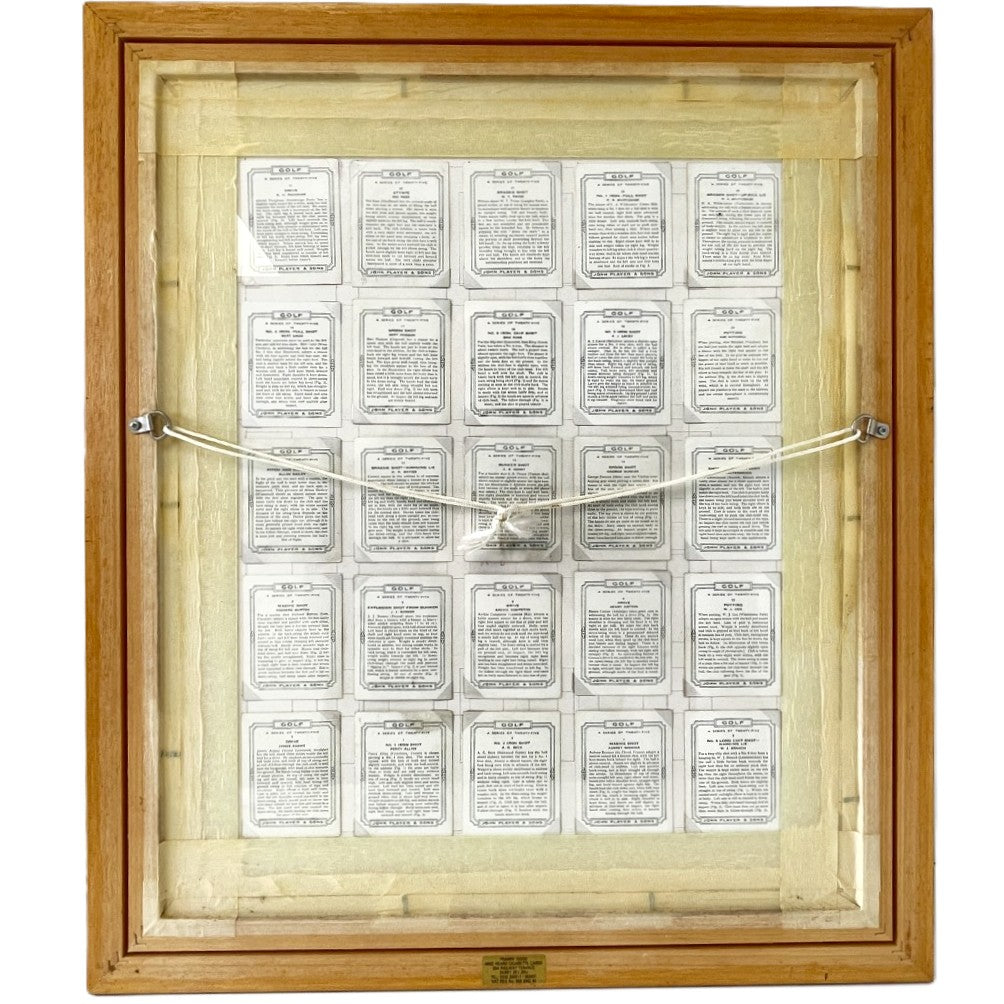 Framed Full Set of 25 1939 John Player & Sons Cigarette Cards - "GOLF"